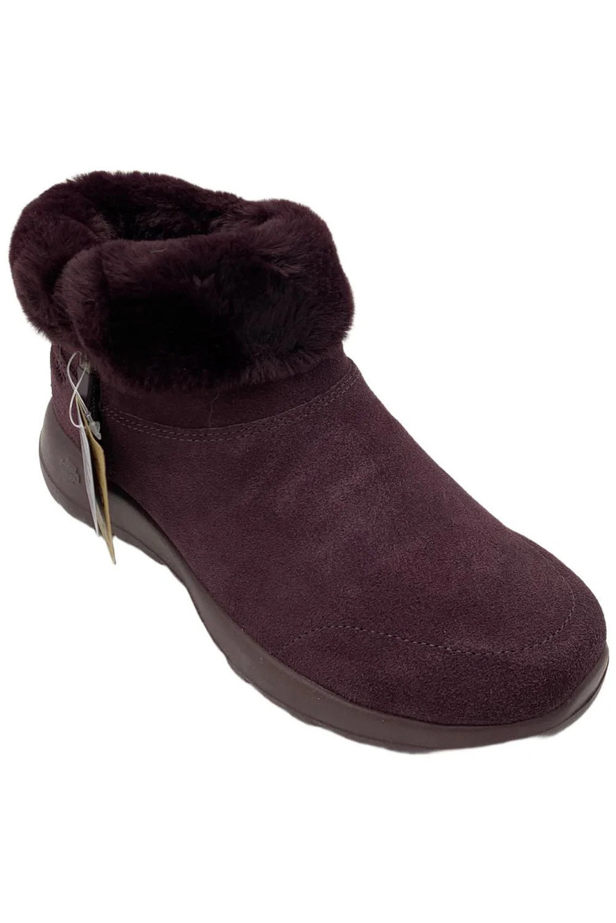 Skechers Slip-ins On-the-GO Joy Water Repellent Suede Boots Plum - Wide